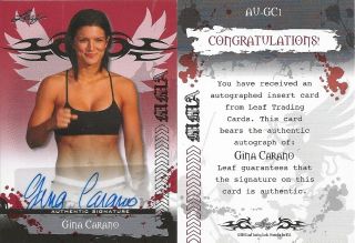 GINA CARANO 2010 Leaf AUTO Autograph Strikeforce UFC MMA Fighter