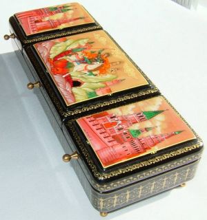 High Quality Fedoskino Russian Lacquer Box Saint George