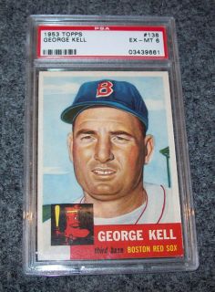 Here we are offering 1953 TOPPS GEORGE KELL BOSTON RED SOX   PSA 6
