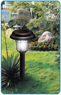 New Solar Lawn Garden Outdoor Bug Insect Zapper UV LED Super Bright