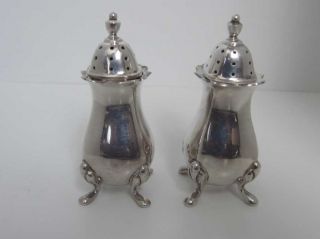 George II English Sterling Silver Salt Pepper Shakers