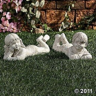 Whimsical Kids Garden Statues Stone Looking Yard Decorations New