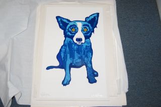 FTI George Rodrigue Blue Dog City Slicker RARE Print 1998 Artist