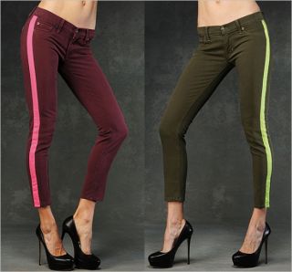 New Hudson Lou Lou Neon Stripe Stretch Denim Skinny Jeans 25 26 27 28