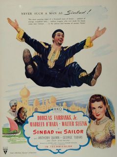 1946 Movie Ad Sinbad the Sailor Douglas Fairbanks Jr.   ORIGINAL