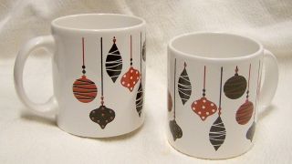 Waechtersbach Germany Christmas Mugs Set of two Ornament Coffee Mugs