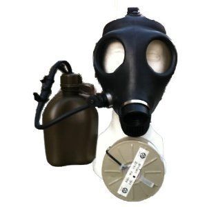 Israeli Civilian Gas Mask w NATO 40mm Filter Canteen Drinking Tube