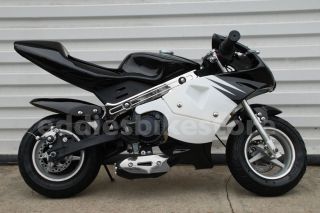 Black Mini Kids Ninja Moto Pocket Bike Motorcycle Gas 47cc Engine 2