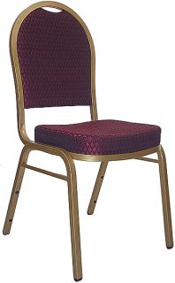 HERCULES Series Dome Back Stacking Banquet Chair With Gold Frame