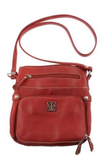 Giani Bernini New Red Leather Demi Crossbody Handbag Purse Small BHFO