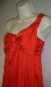 Gianni Bini Orange One Shoulder Silk Cocktail Dress 6