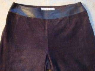 Margaret Godfrey Brown Luxe Leather Women Pants 8P 8 Petite PM