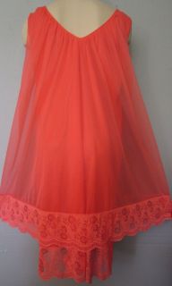 vintage 60s Godfried Original double nylon chiffon short nightgown