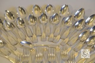 American Coin Silver Flatware 46 Pieces Various Makers Marks