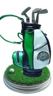 Novelty Golf Bag Pens Clock on Stand Gift 4 Dad Father