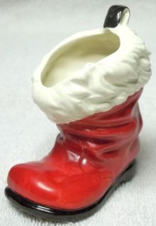 Goebel West Germany Red Porcelain Santa Boot Christmas Figurine Mini