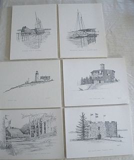  Prints of Maine by C M Goff Clark M Goff Pemaquid Wiscasset Etc