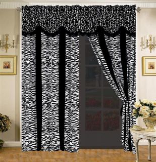 Giraffe Zebra Micro Fur Curtain Set