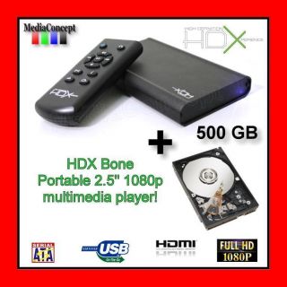 HDX Bone Portable Multimedia Media Player 500GB HDD
