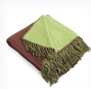 Brand New Bamboo Cotton Throw from Nine Space Color Choclate and Olive