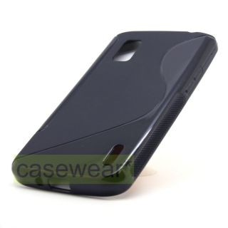 Black Deluxe TPU Soft Gel Skin Cover Phone Case for Google Nexus 4 LG