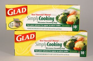 Glad Simply Cooking Microwave Bags 2 bxs 20 Bags New