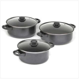   Cookware Set 6 Pc 4 6 8 Quart Size Pots Stews Kitchen Cook Stoves