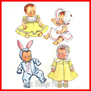 Vtg 1950s Baby Doll Clothes Dress Pattern 11 Tiny Tears DY Dee Betsy