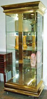 5541 Mastercraft Monumental Brass Glass Etagere Cabinet