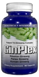 1x Ginplex 1000 MG 90 Cap Potent Triple Ginseng