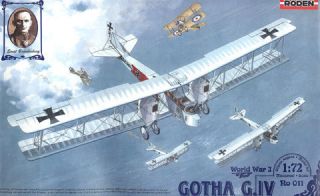 Gotha G IV WW1 Bomber 1 72 Roden Model Kit 011
