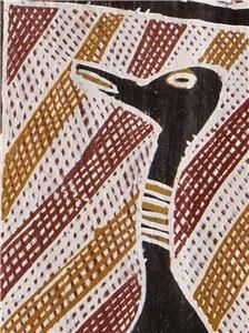 Fine Aboriginal Bark Painting Brolgas Yirkalla N T