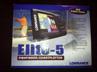 Lowrance Elite 5 Base GPS Fishfinder with Transom Ducer Remanufactured
