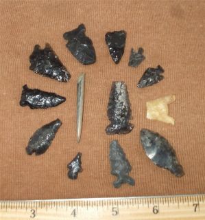 Oregon Great Basin Arrowheads GOOSE Lake Group of 13 Parts and Pieces
