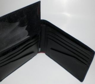 Tumi Alpha Mens Leather Wallet Passcase Bifold Double Billfold Black