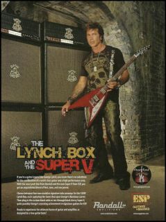 George Lynch Box Randall Amp ESP Super V Guitar Ad 8x11 Advertisement