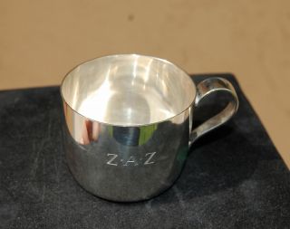  Co Sterling Baby Cup Very Nice Engraved See Photos 129 Grams