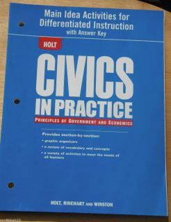 Holt Civics in Practice Government grade 9 12 Answer Key Teacher