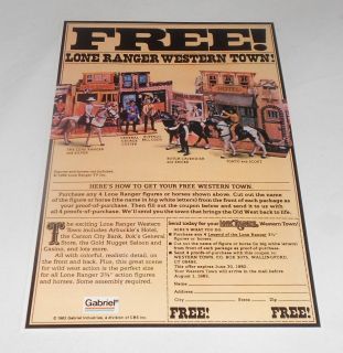 1982 Lone Ranger Gabriel Western Town Action Set Ad Page