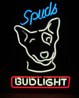VTG Spuds MacKenzie Bud Light Beer Neon Bar Pub Sign RARE 1980s Bull