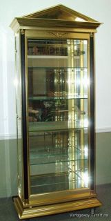 5848 Mastercraft Monumental Brass Glass Etagere Cabinet