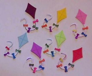 Flying Kite Cut Out Hand Made for Scrapbooks Cards