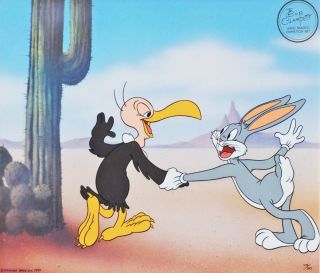 Warner Brothers Ed Cel Signed Bob Clampett Bugs Bunny Bucky Buzzard
