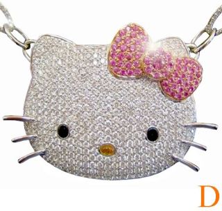 Good Luck 2 00 Carat Hello Kitty Diamond Pendant Jewelry Necklace 18K