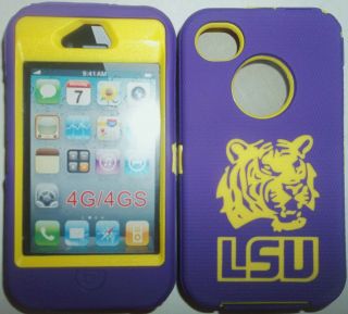 iPhone 4G 4S Louisiana State University Purple and Yellow Case