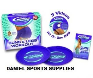 Exercise Gliding Discs Complete Set DVD Gliders Bums Thighs Legs Home