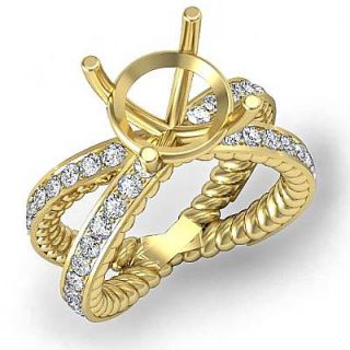 1ct Diamond Ring Rope Engagement Setting 18K Gold S5 5