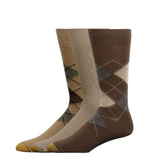 Gold Toe Mens Casual Socks Argyle Brown Dust Khaki 3P