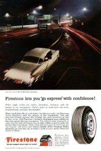1957 Firestone Tires Nylon Supreme Go ExpressPrint Ad