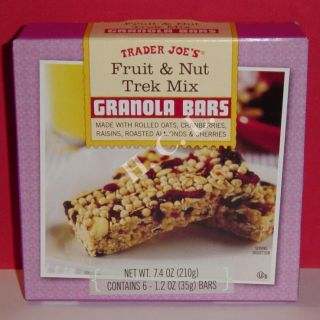 Trader Joes Fruit Nut Trek Mix Granola Bars 6 Bars